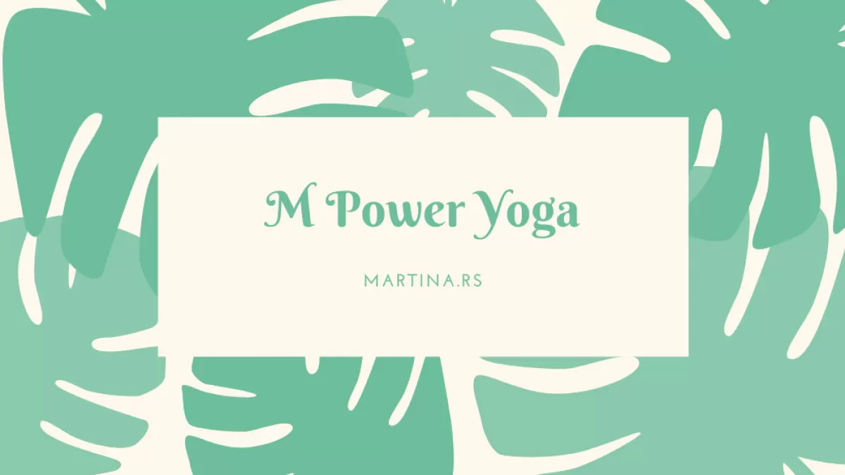 Green tropical leaves yoga business card